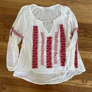 Joie embroidered kaftan style shirt